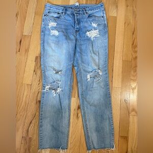 Free People Distressed Crochet Jeans